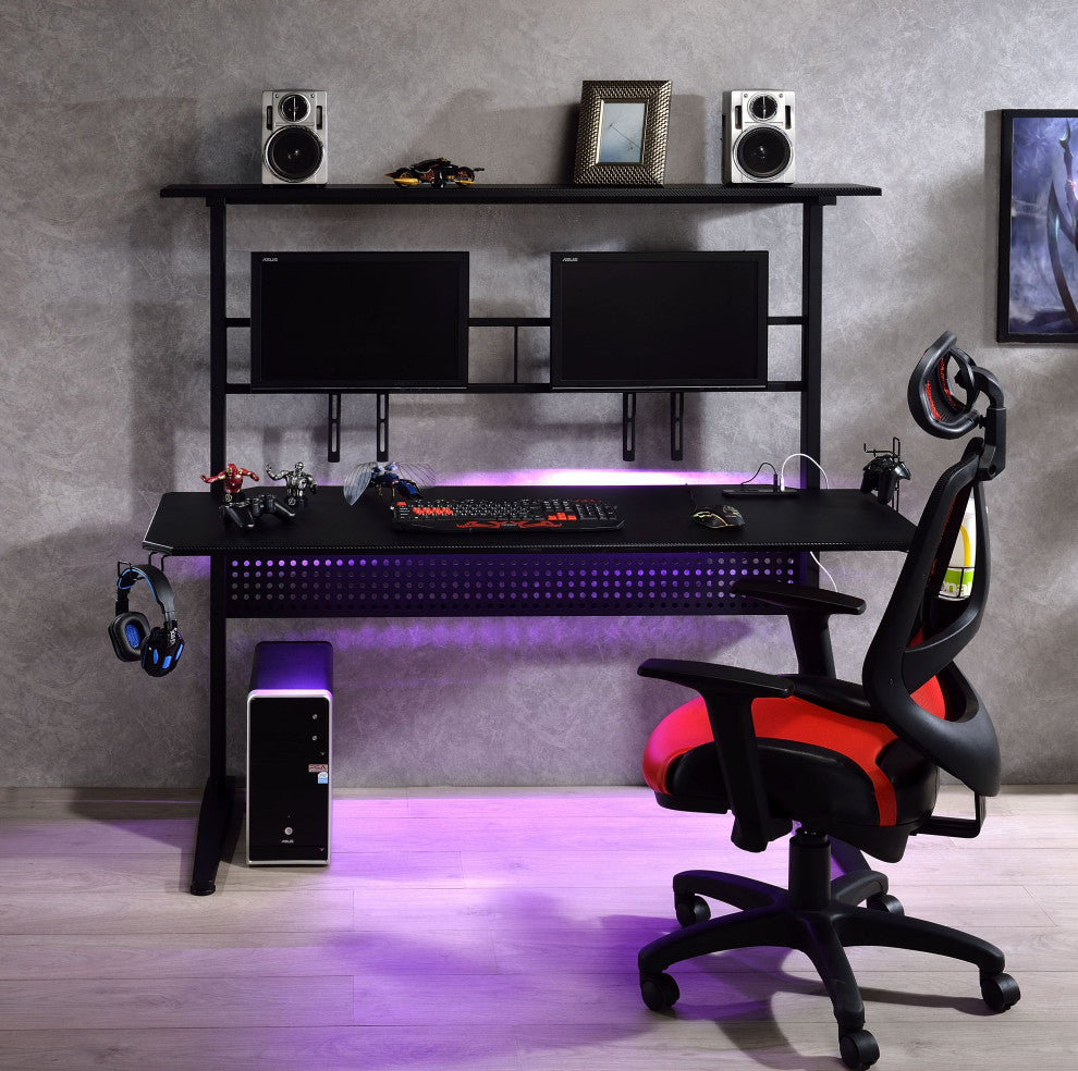 ACME Canzi Gaming Table With USB Port, Black Finish