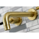 Kingston Brass KS8127CKL Two-Handle Wall Mount Bathroom Faucet, Brushed Brass