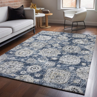 Premium Machine Washable Mayfield AMF634 Navy 10' x 14' Rug