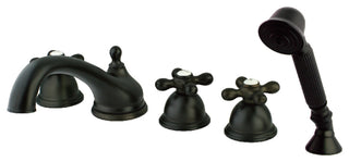 Royale Three Handle Roman Tub Filler with Hand Shower