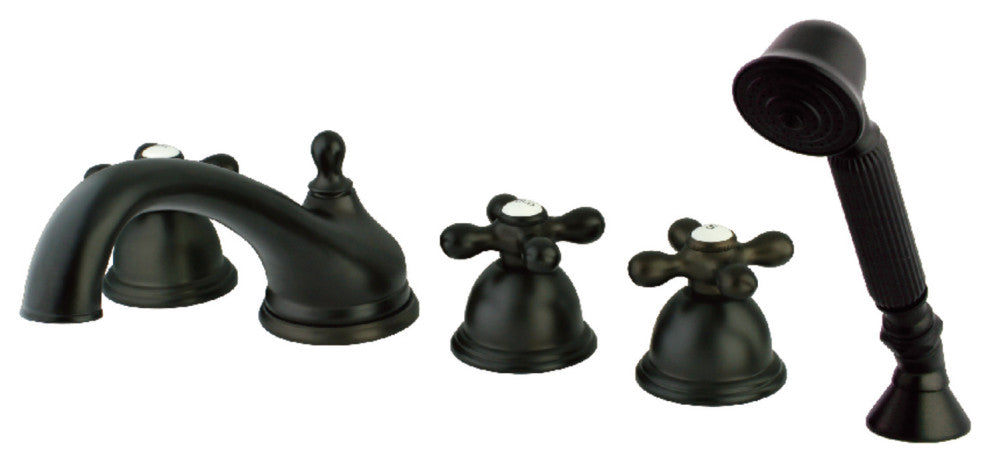 Royale Three Handle Roman Tub Filler with Hand Shower