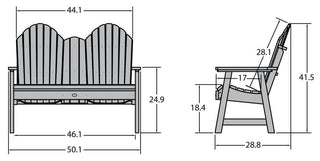 Hamilton 4' Dining Height Bench, Coastal Teak