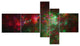 Multi Color Starry Fractal Sky, Abstract Canvas Art Print, 60"x32", 5 panels