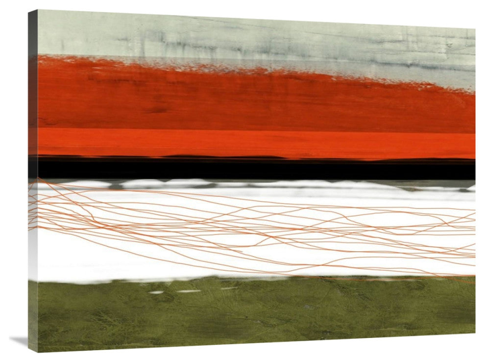 "Abstract Stripe Theme Orange And Black" Fine Art Print