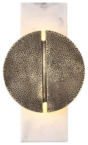 Modern Marble Wall Lamp in Designer Style for Living Room, Bedroom, Copper, Warm Light