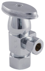 5/8"O.D x 3/8" O.D Anti-Seize  Ceramic Hardisc Cartridge Angle Stop, Chrome