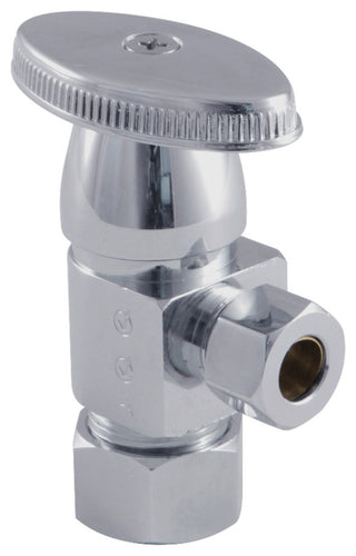 5/8"O.D x 3/8" O.D Anti-Seize  Ceramic Hardisc Cartridge Angle Stop, Chrome