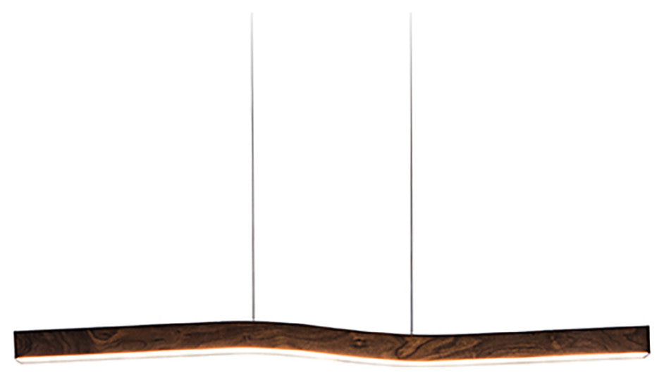 Camur LED Linear Pendant, Dark Stained Walnut