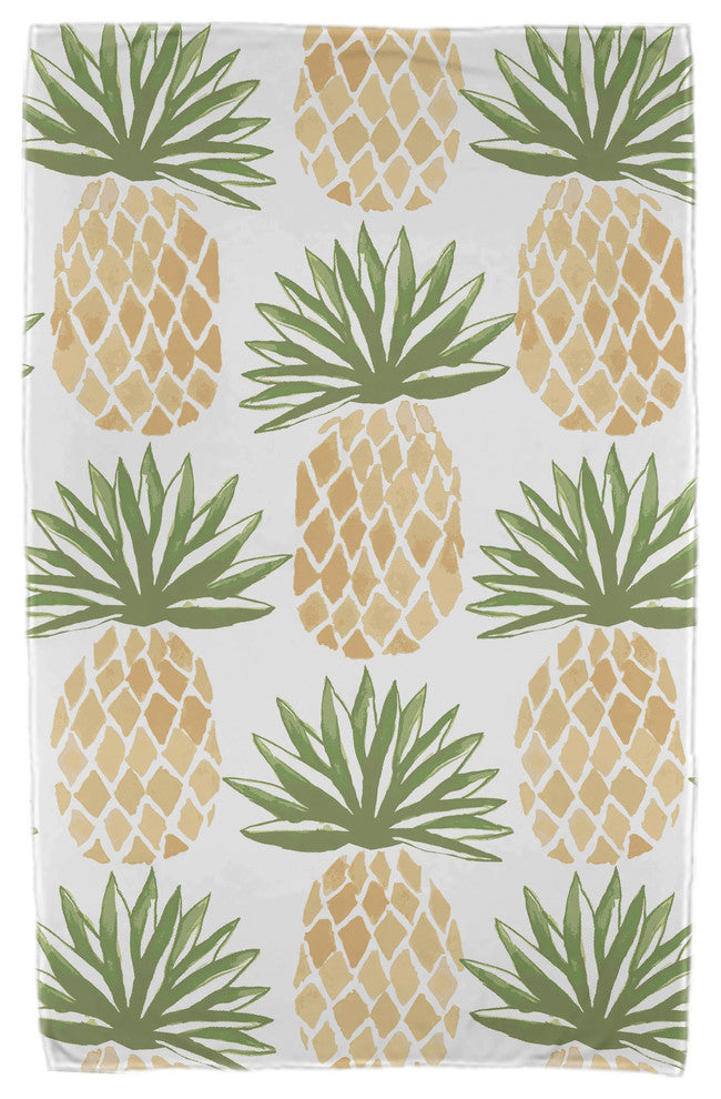30x60" Pineapple Stripes, Geometric Print Beach Towel, Green