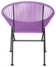 Concha Indoor/Outdoor Handmade Dining Chair, Orchid Weave, Black Frame