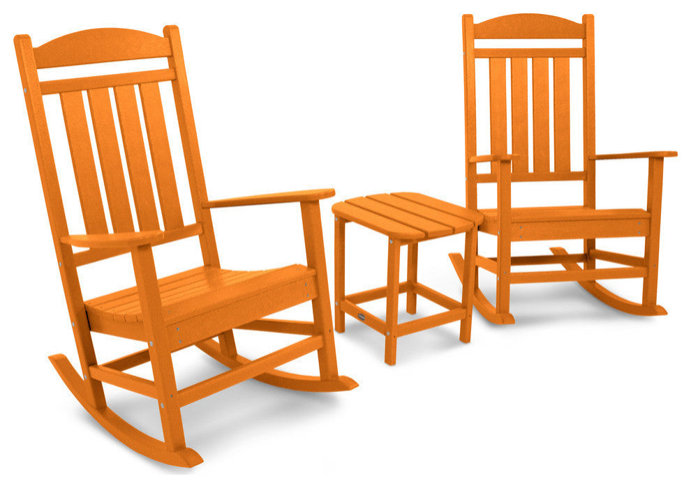 Polywood Presidential Rocker 3-Piece Set, Tangerine