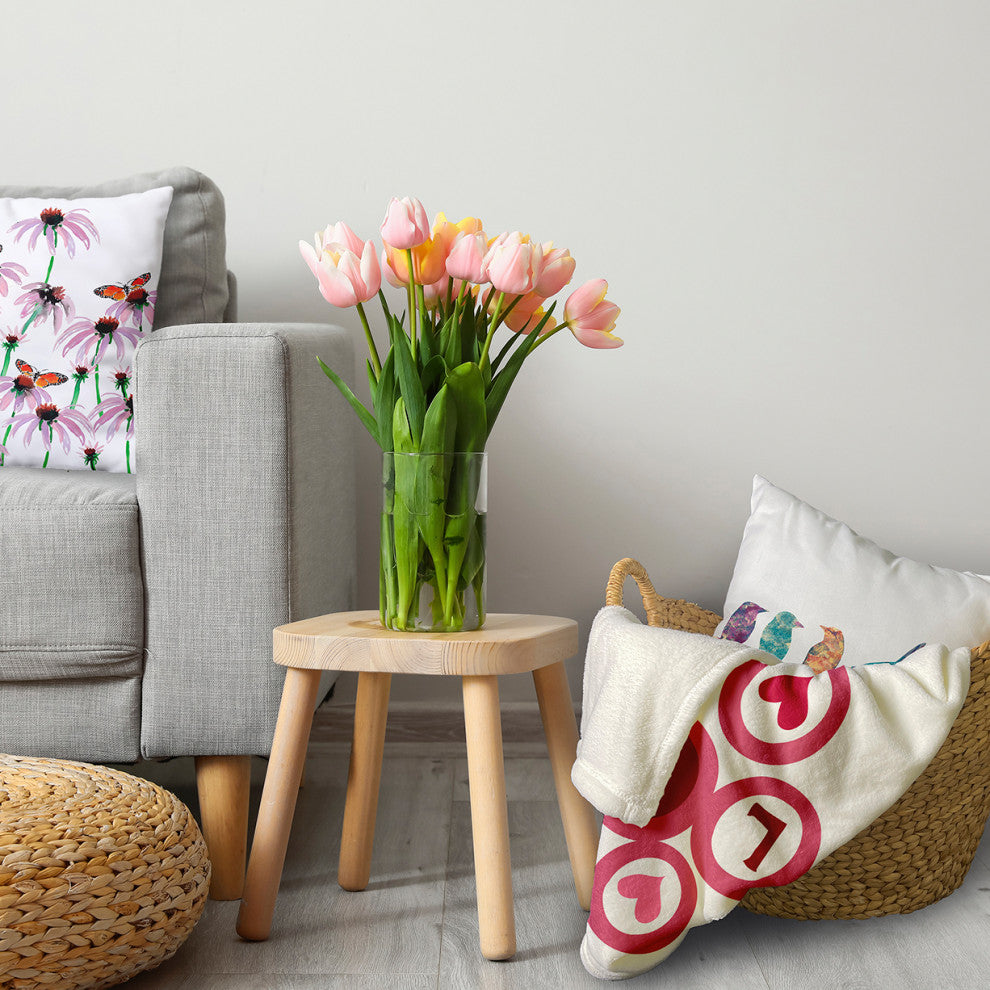30 x 40 in Love in the Round Valentine's Throw Blanket, Pink
