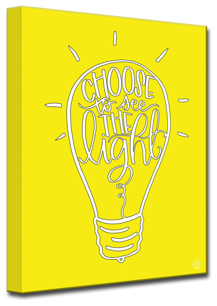 Ready2HangArt ''Choose Light'' by Ink Letter Love Canvas Art, 30"x20"