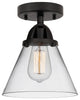 Large Cone Semi-Flush Mount, Matte Black, Clear, Clear