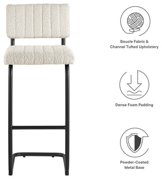 Parity Boucle Bar Stools, Set of 2, Black Ivory