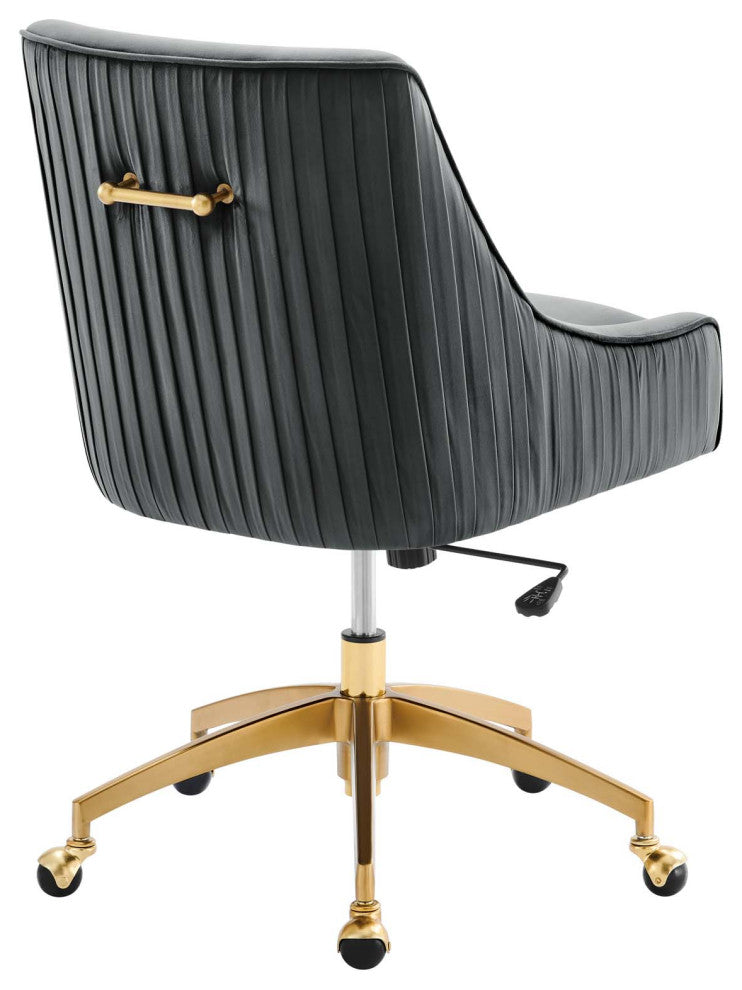 Discern Performance Velvet Office Chair, Gray