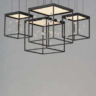 ET2 E21254-20 Entanglement 28"W LED Crystal Abstract Chandelier - Black