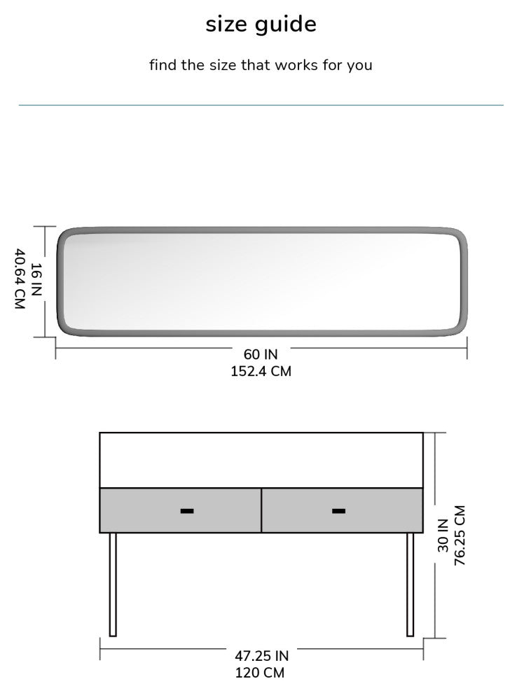 Harriet Accent Mirror, Walnut, 16"x60"