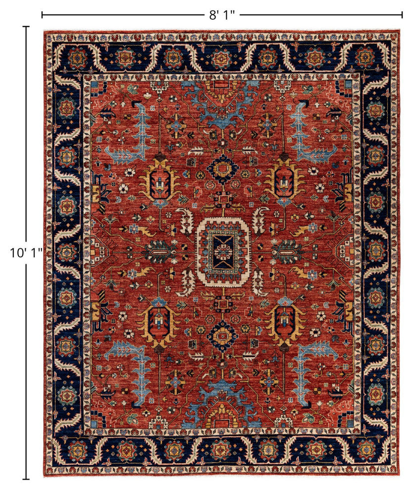 Serapi One-of-a-Kind Hand-Knotted Area Rug Red, 8'1" x 10'1"