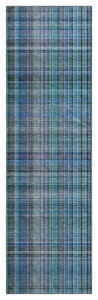 Premium Machine Washable Mayfield AMF541 Teal 2'3" x 7'6" Runner Rug