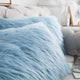 Mongolian Faux Fur Pillow Shell Set, Forget Me Not, 14"x26"