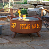 Customizable NCAA Logo Fire Pit, Rust Patina, Texas A&m