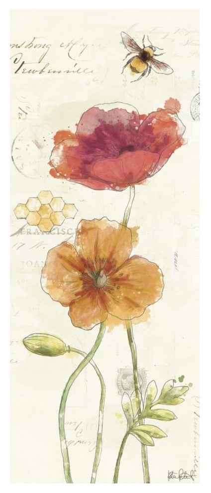 "Painted Poppies VI" Digital Paper Print by Katie Pertiet, 32"x77"