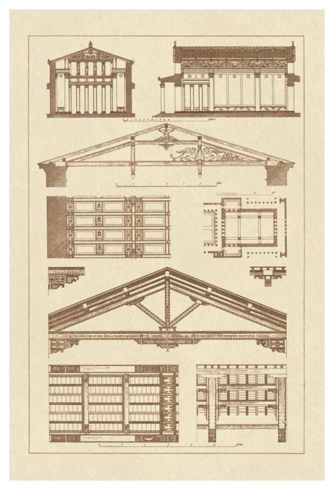 "Internal Decoration of Roof" Digital Paper Print by J. Buhlmann, 26"x38"