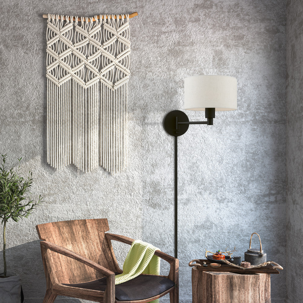 Swing Arm Wall Lamps 1 Light Black Swing Arm Wall Lamp