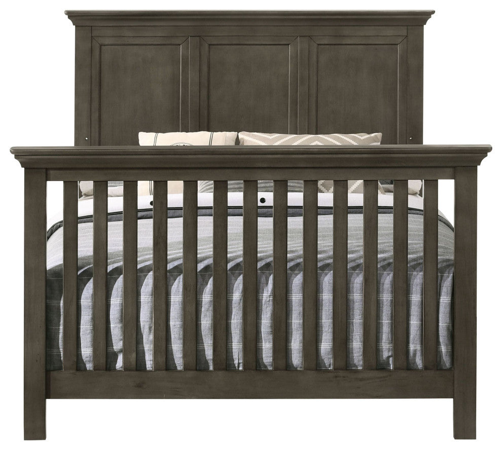 San Mateo 60"W Convertible Crib, Gray