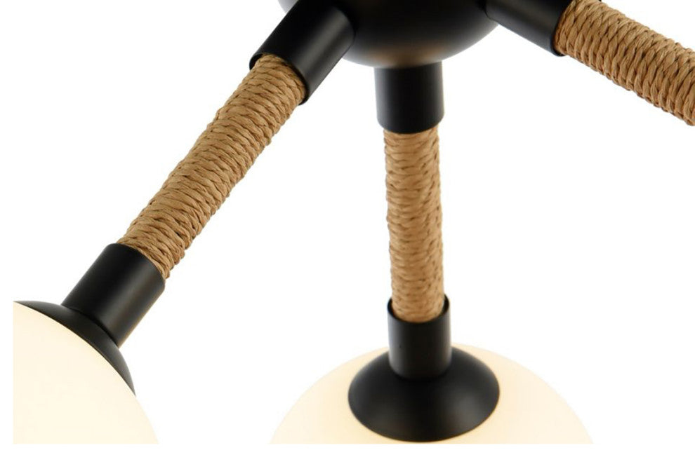 Capilano - 3-Light Semi-Flush Mount - Black