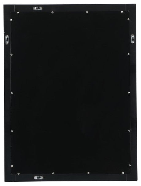 Elegant Decor Aqua 24x32" MDF Wood and Metal Vanity Mirror in Black