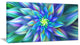 Huge Light Blue Fractal Flower, Floral Canvas Art Print, 32"x16"