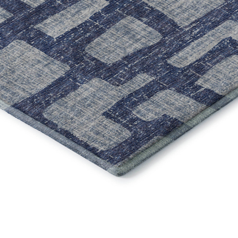 Addison Premium Washable Mayfield AMF110 Blue 3'' x 5'' Rug