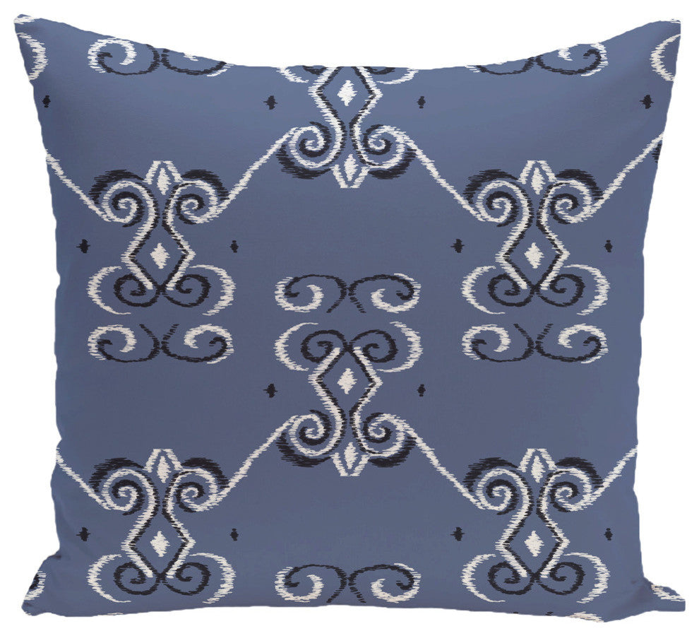 On The Line Geometric Print Pillow, Cadet, 16"x16"