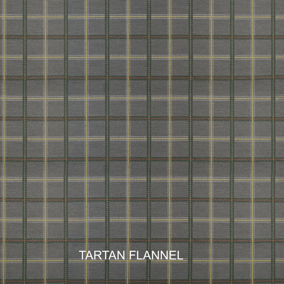 Tennley Sunbrella Indoor/Outdoor Gray Tartan Plaid/Rust Orange Fiber Pet Bed