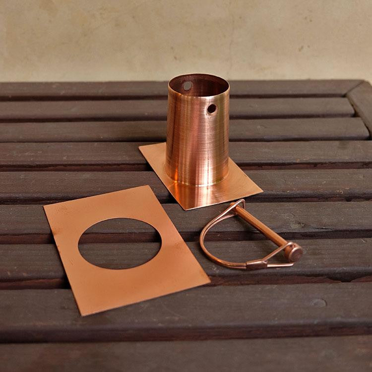 Umbrella Copper Rain Chain Wtih Installation Kit, 13''