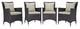 Modway Convene 4 Piece Outdoor Patio Dining Set, Espresso Beige