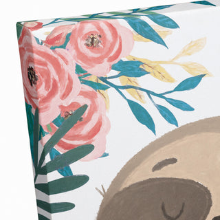 Bashful Sloth 12x12 Canvas Wall Art
