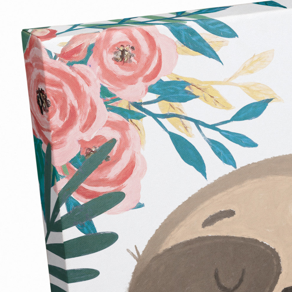 Bashful Sloth 12x12 Canvas Wall Art