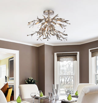 Piper 23" Flush Mount, Silver Leaf