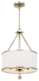 Crystorama Broche 3-Light Antigue Silver Chandelier