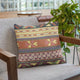Plutus Multi-Color Unique Lanes Border Luxury Throw Pillow, 12"x20"