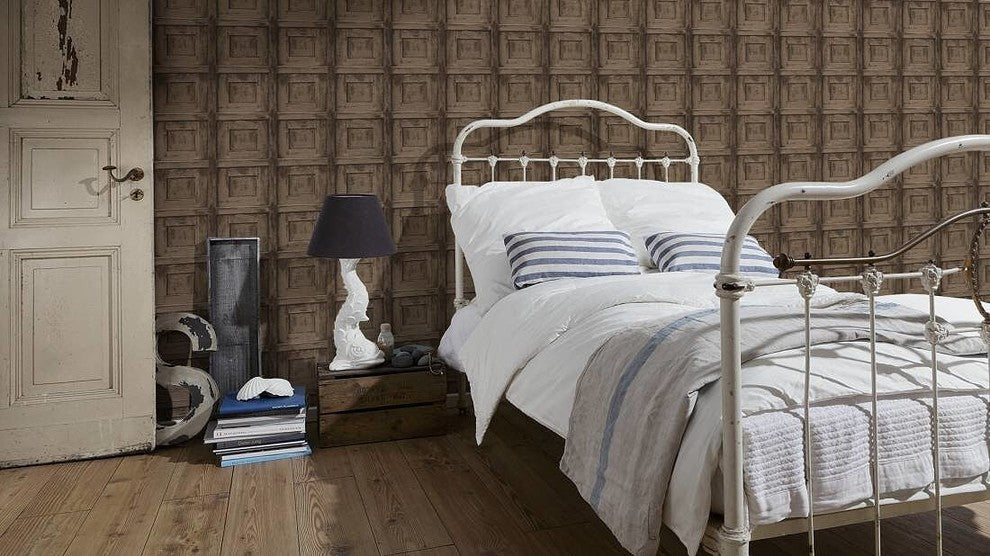 DecoWorld 2, Natural  Dark Brown Wallpaper Sample, Modern Wall Decor Accent