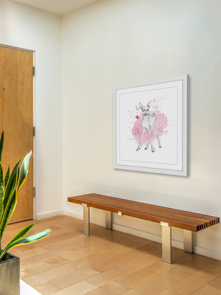 "Cerf Bebe" Framed Painting Print