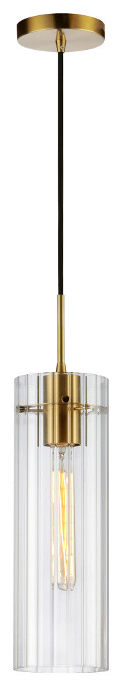 Patia Modern 1 Light Clear Aged Brass Glass Pendant