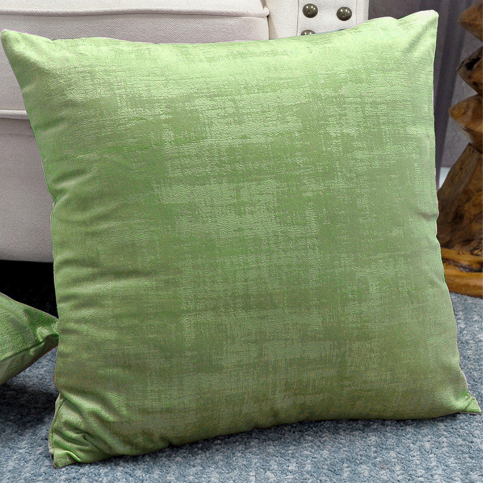 Serenta Textured Velvet Pillow Shell, Set of 4, Calla Green