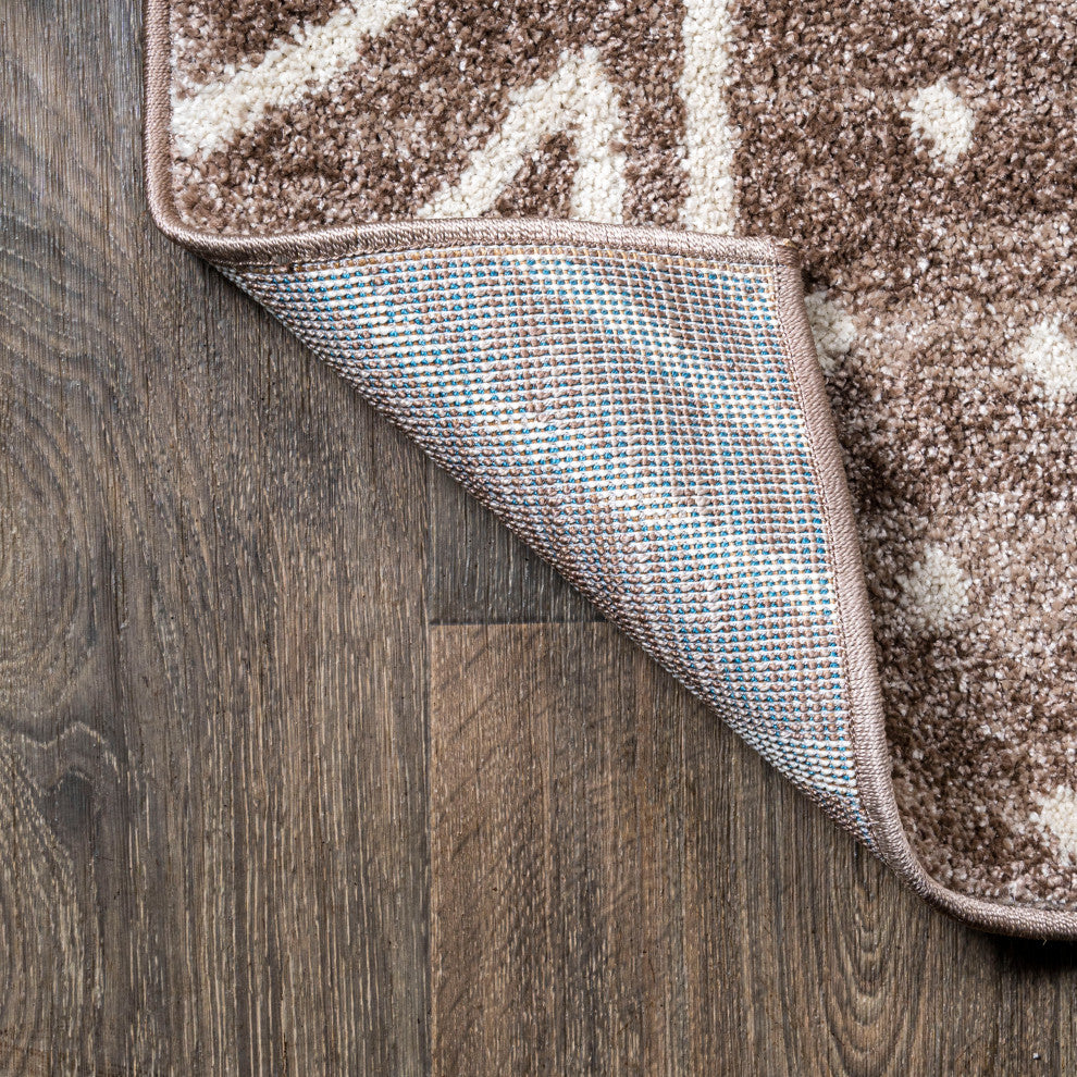 Amanar Tribal Geometric Brown/Ivory 2 ft. x 10 ft. Runner Rug