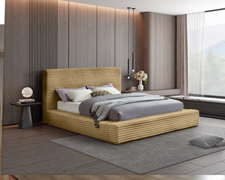 Dexter Upholstered Bed, Camel, King, Corduroy Fabric