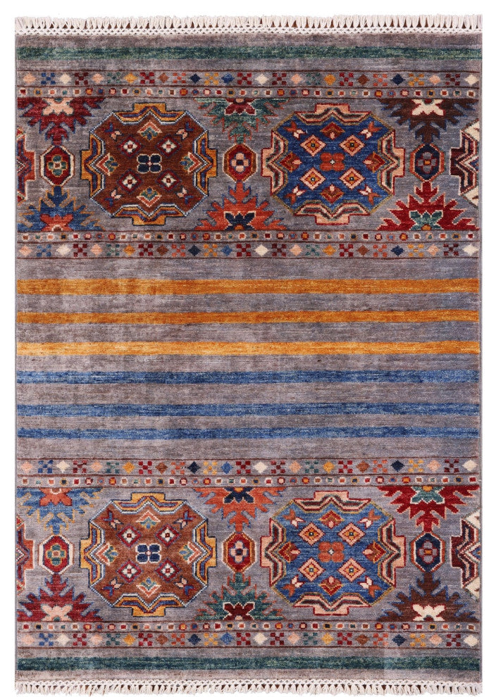 Super Kazak Khorjin Handmade Wool Rug 2' 11" X 4' 1" Q11250